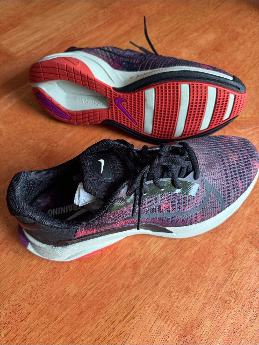 Nike Men’s 10.5 Running Sneakers - Black & Red Martian ZoomX SuperRep Training